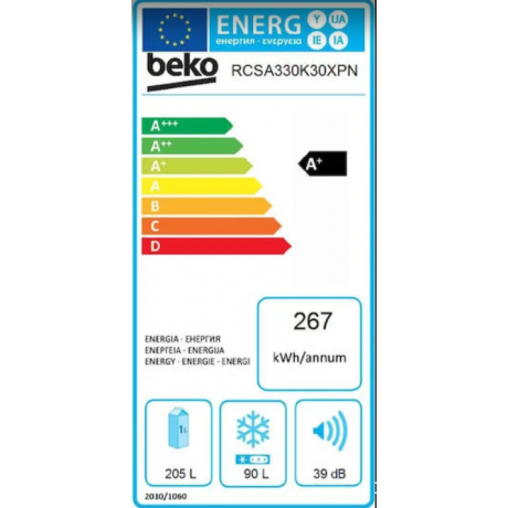 BEKO RCSA330K30WN Ψυγειοκαταψύκτης 300lt 185cm